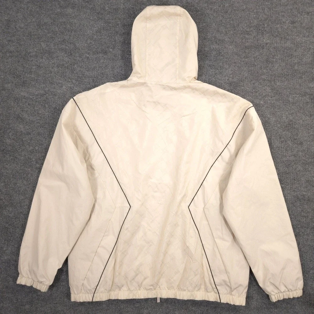 Jordan Brooklyn Hooded Draft Jacket Mens XL Beige Jumpman Jacquard Loose Fit NEW